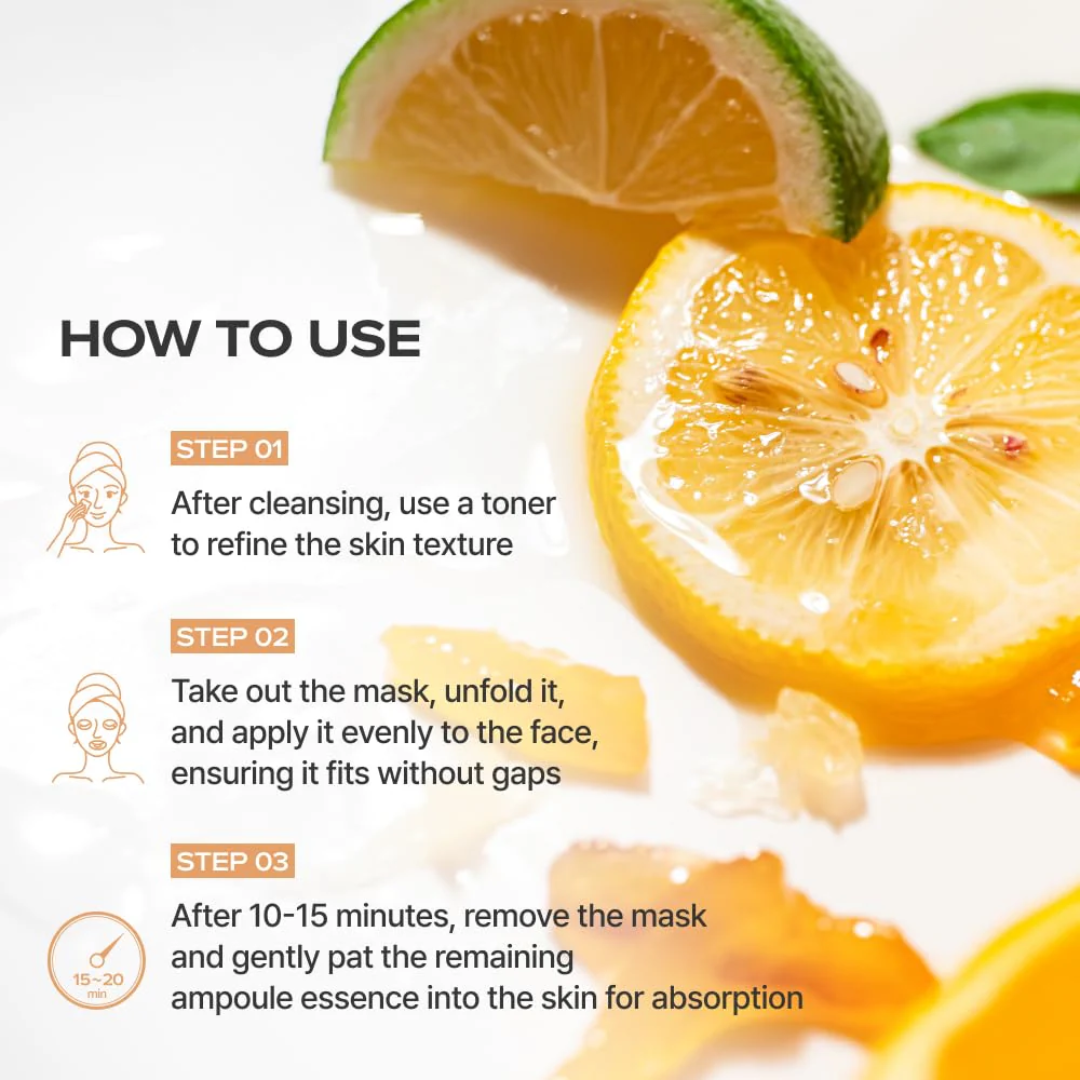 3W8L Double Shot Vitamin C Sheet Mask - Image 3